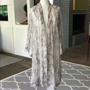 Olivaceous sheer snake print kimono size M/L.  NWT